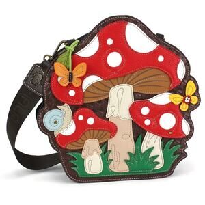 Chala Faux Leather RFID Protected Pal Novelty Crossbody Purse - Mushroom NWT
